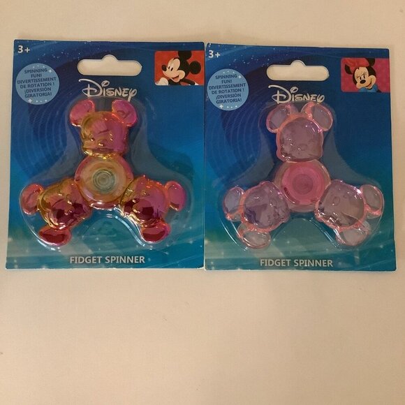 Disney Mickey & Minnie 3 Inches Each Fidget Spinner New In Package - Picture 1 of 8